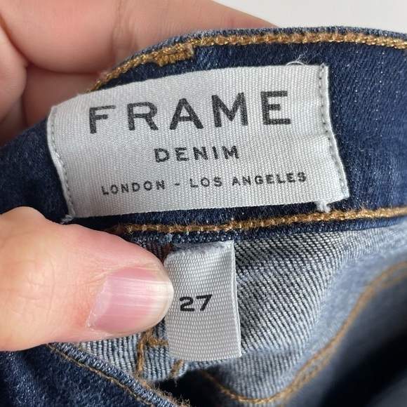 Frame Medium Wash Le Skinny de Jeanne Distressed Jeans - Picture 4 of 6